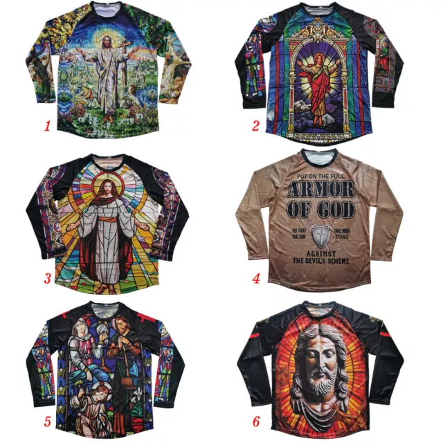 Jersey Cycling Jesus Wear Bike Motorcycle Church Long Shirt Ride Bicycle Apparel