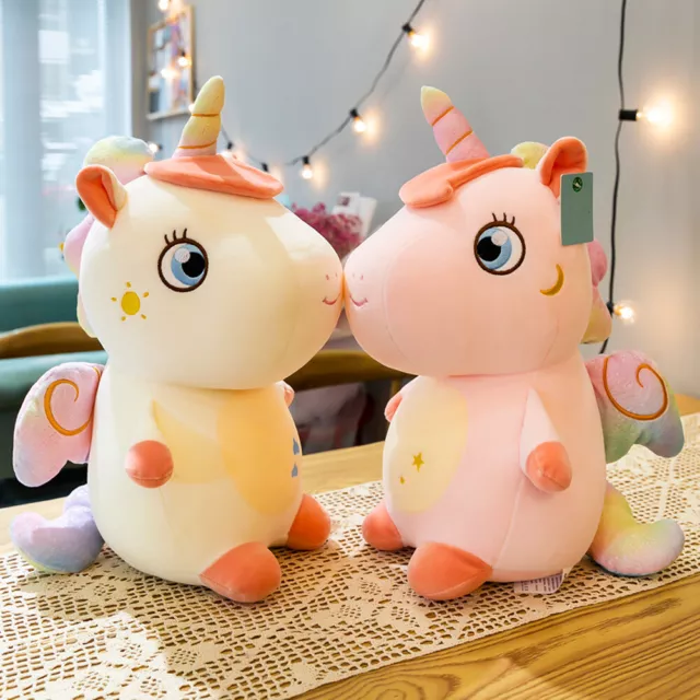 Kids Rainbow Cute Unicorn Soft Throw Plush Pillow Doll Toy Girls Gift Birthday