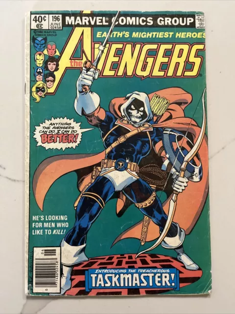 Avengers # 196 Newsstand 1st Appearance Taskmaster Marvel Comics 1980