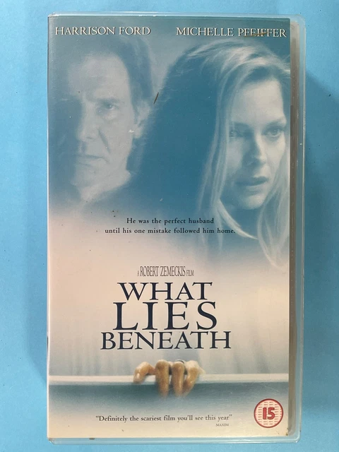 WHAT LIES BENEATH, VHS Video, Harrison Ford, Michelle Pfeiffer, Cert 15