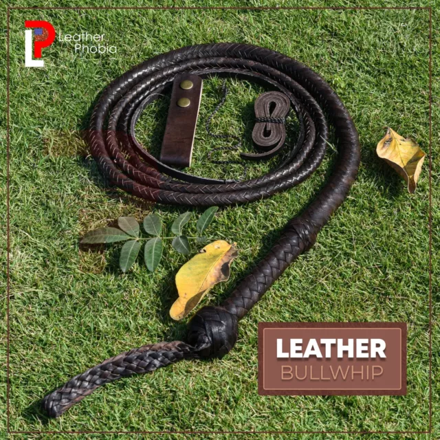 Kangaroo Hide Leather BULL WHIP 04 to 16 Feet Long 16 Plaits Indiana Jones Whip