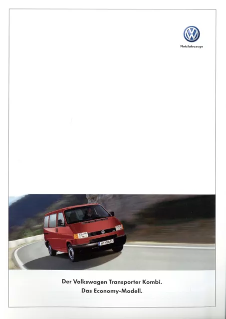 VW Transporter Combi Economy Prospectus 2002 5/02 D T4 Brochure Catalog Prospectus