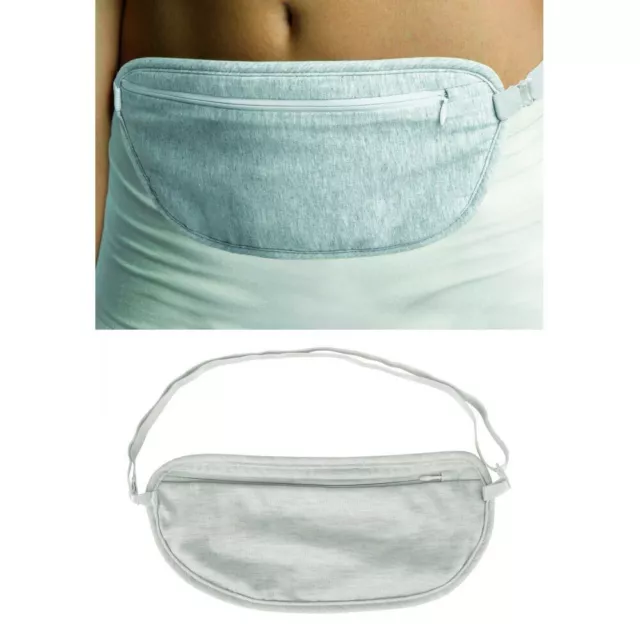 Travel Money Belt Waist Hidden Security Pouch Fanny Pack Safety Compact Bag Grey