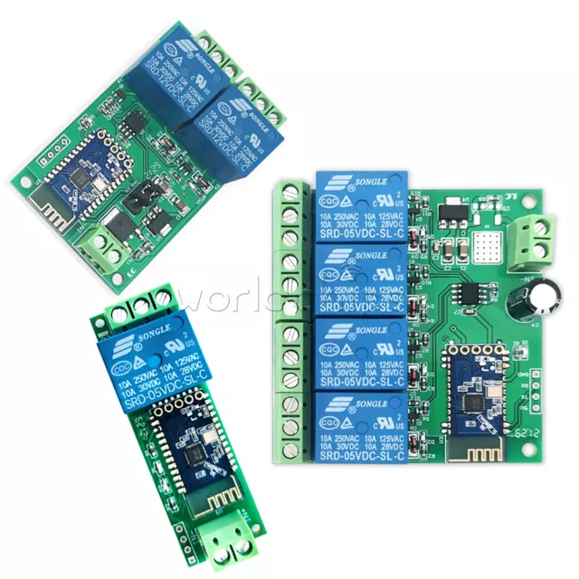 1/2/4 Channel Bluetooth Relay Module APP Control Switch IoT Smart Home DC 5V/12V