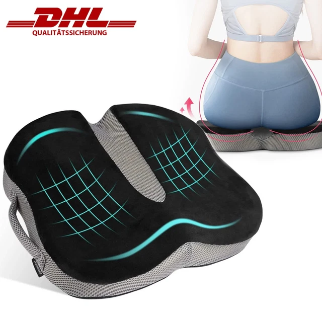 Cuscino Sedia Ufficio Cuscino A Cuneo In Memory Foam Per Auto E Ufficio - Supporto Lombare E Coccyx, Antiscivolo, 20 Pollici Largo Cuscino Auto Guidatore