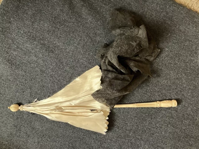Parasol Umbrella Bone Handle Antique Victorian As Is