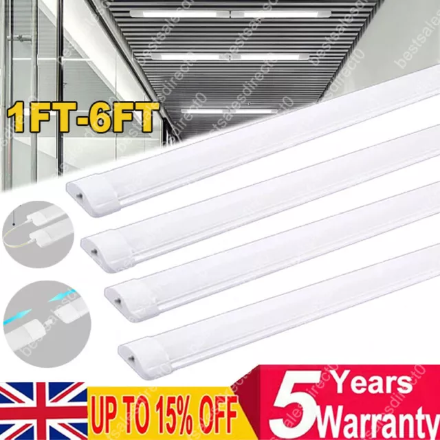 1/10x LED Batten Lights 6FT 5FT Strip Tube fluorescent Shop Home Garage Daylight