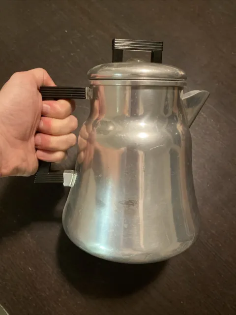Pure Aluminum Great Northern MFG Co Coffee Pot Chicago, Vintage Large  Percolator 