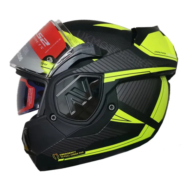 Ls2 Ff906 Advant Modular Flip Front Dual Visor Full Face Motorcycle Helmet Revo