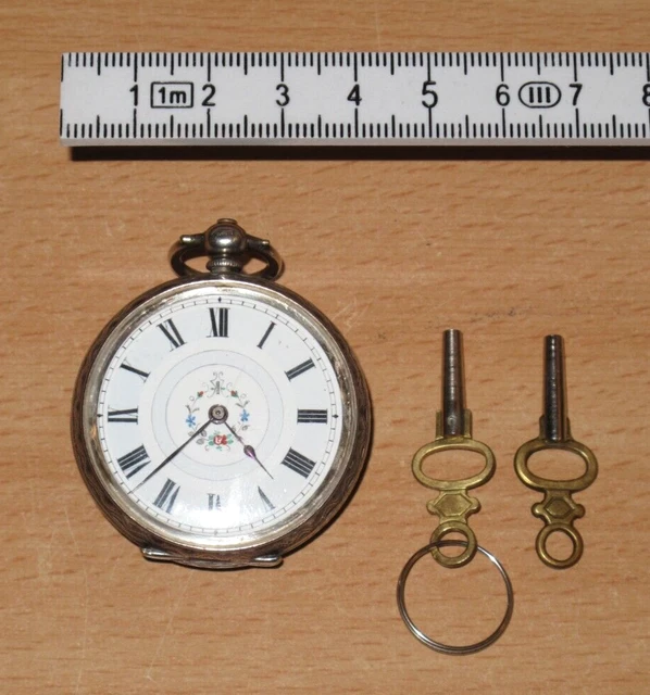 Lot De 4 Clés De Montre à Gousset En Argent Guilloché - Modèle B9845, Occasion Classique