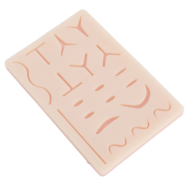 Suture Practice Pad Silicone Sature Training Skin Pad With 19 Pre Cut Wound EMB