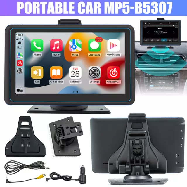 Car Radio Wireless Apple Carplay Android Auto 7 Inch Portable Touch Screen BT FM