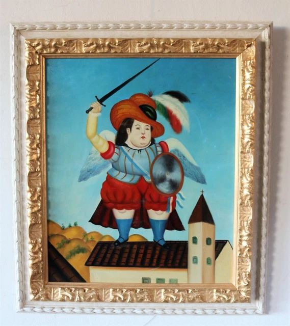 Dipinto copia "L'arcangelo" di Fernando Botero