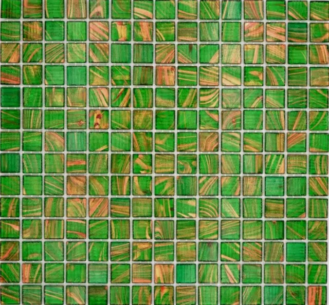 Mosaico de vidrio azulejo de mosaico claro verde perla verde claro oro cobre cambiante 230-G24_P