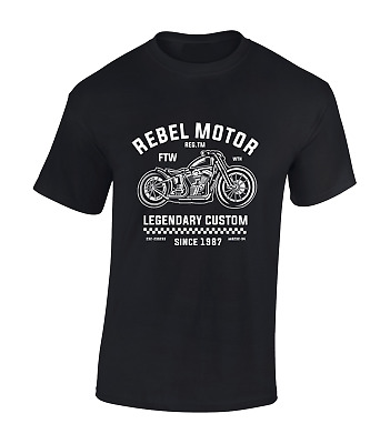 Rebel Motorbike Mens T Shirt Motorcycle Biker Design Gift Present Idea Cars Top