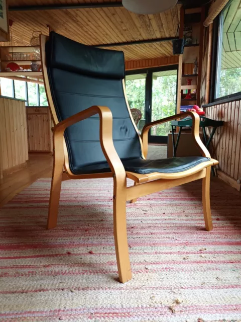 Sessel Vintage Leder Finn Ostergaard Easy Chair Skipper Denmark 70er Danish 20