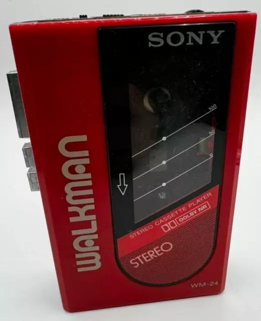 Sony Walkman WM-24 lettore di cassette MP3 rosso red usato wm24 stereo 2