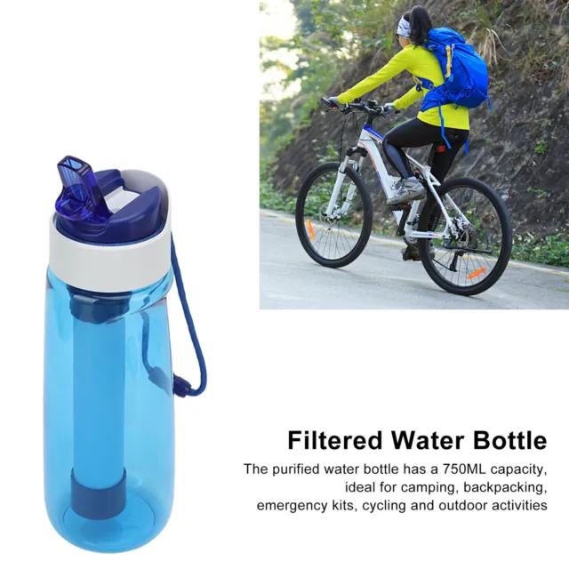 New Water Bottle With Filter 750ML Portable Removable Washable Multi Layer Filtr