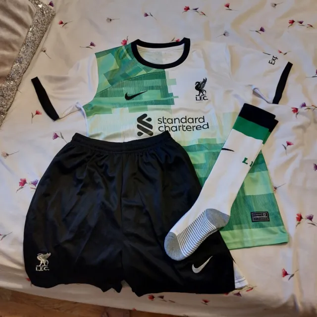 23-24 Liverpool Away Kit Kids  Shorts+Shirt+Socks