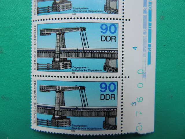 Zugbrückr Rügendamm, postfrisch, DV, 6 Briefmarken a 0,9 3