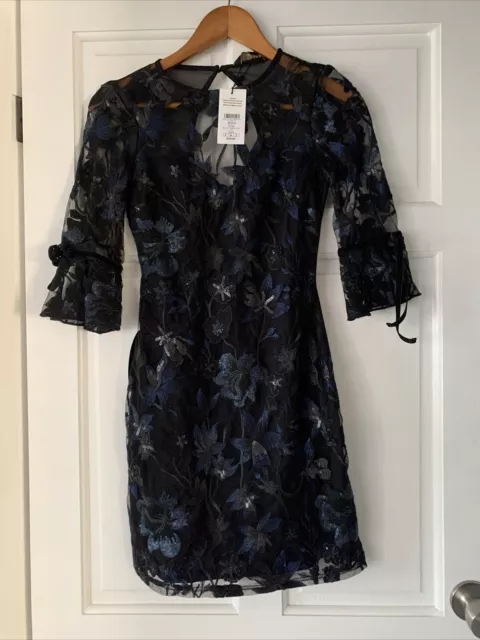 LIPSY BNWT Black Blue Sequin Embroidered Dress Size 6 RRP 68 14.99 PicClick UK