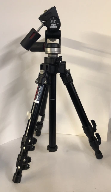 Manfrotto Bogen 3221S Camera Tripod & Bogen 3030 Head Nice Clean Photography