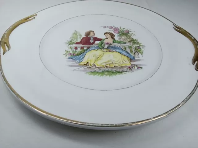 Assiette céramique de St-Amand Ceranord collection Watteau décor amours galants 2