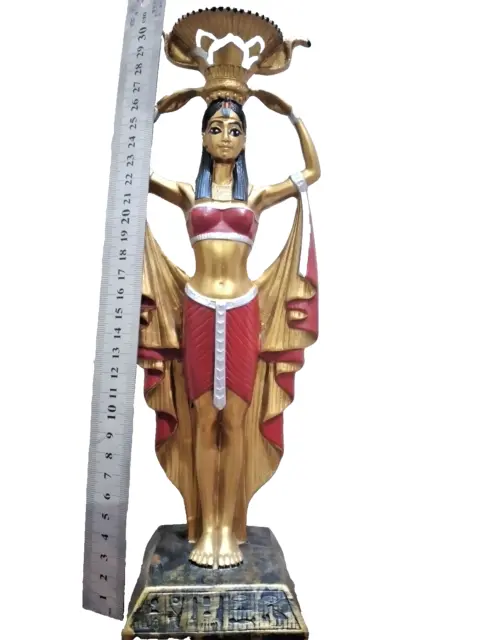 Isis ÚNICO RARE ANTIGUO ANTIGUO EGIPCIO Estatua Diosa Isis Cabeza Candelabro