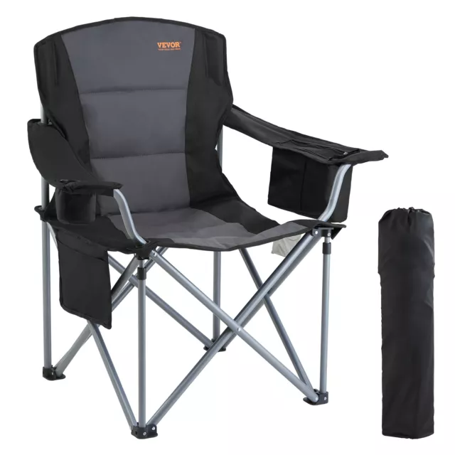 VEVOR Portable Camping Chair Heavy Duty Outdoor Folding Chairs with Cup Holder