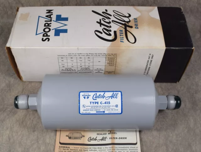 New Old Stock in Box Sporlan C-415 Catch-All Refrigeration Line Filter Drier