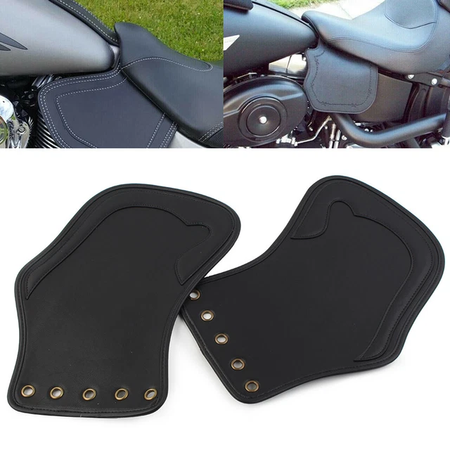 Deflettore sella riscaldamento motore in pelle nera per Harley Sportster