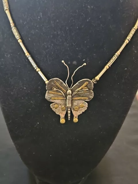 STUNNING! VINTAGE NATIVE AMERICAN NAVAJO STERLING SILVER BUTTERFLY ...