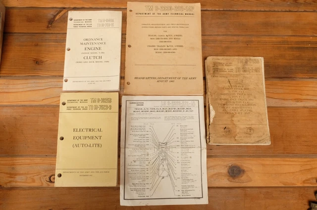 1950-1972 Dodge M37 Military Truck Book Set of Shop Manuals Genuine Original USA