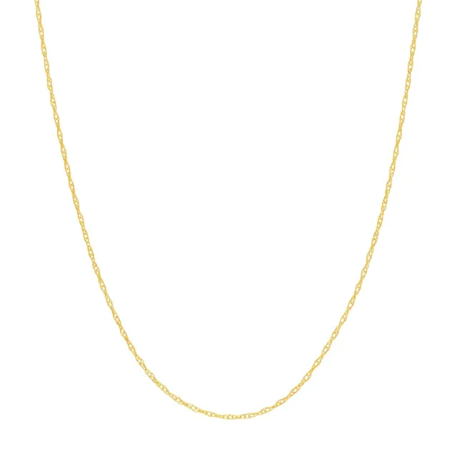 0.6mm Open Dainty Twisted Rope Chain Necklace Real Solid 14K Real Yellow Gold