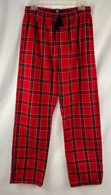 Women's District Cotton Flannel Plaid Sleep Pants, Red/Black/White, Size Small