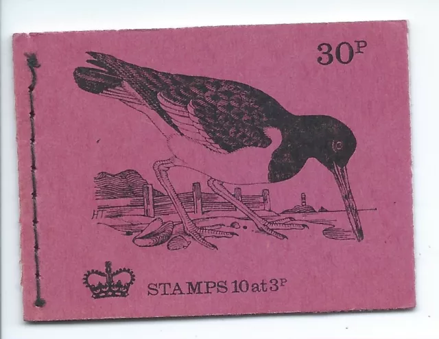 GB June 1973 30p Stitched Booklet. ''No.8 Oyster Catcher'' SG DQ71
