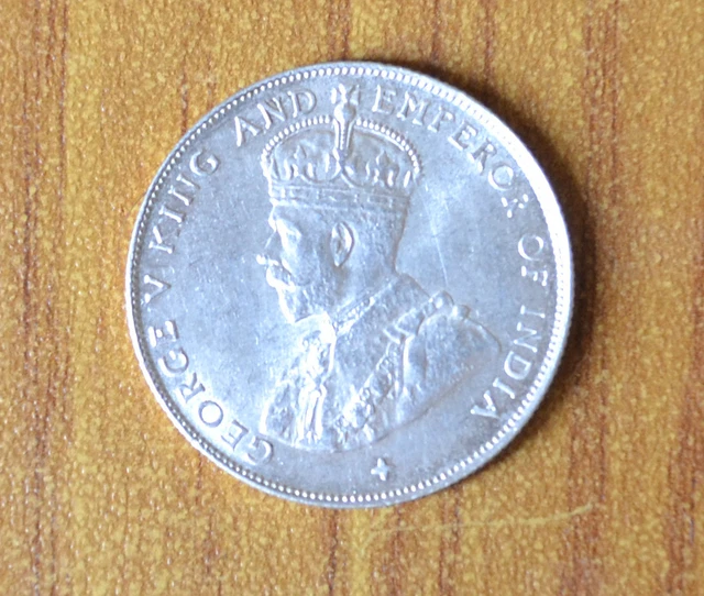 Monnaie Inde 50 Cents Moitié Dollar 1921 George V Argent Numismatique Alpine