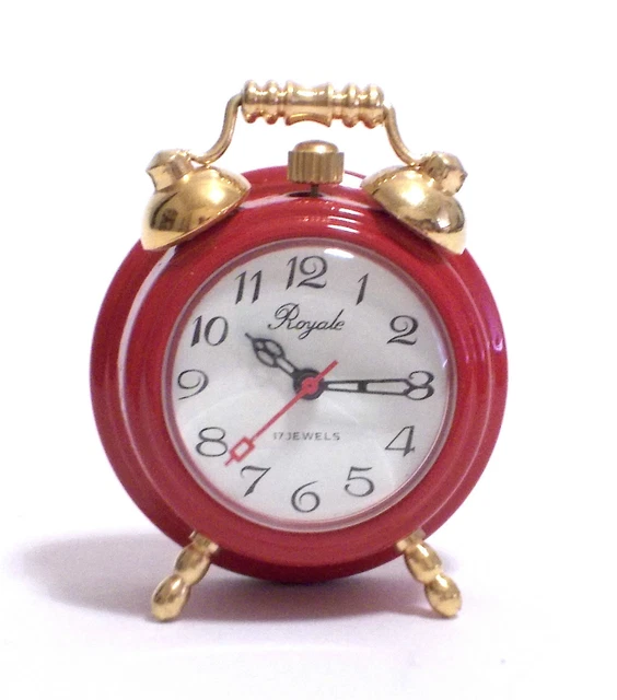 Mini Sveglia Sveglietta Rossa - Fancy Mini Clock - Meccanica - 17 Jewels - 1980