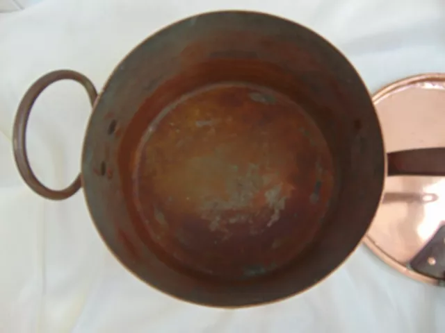Georgian copper lidded saucepan 7kg large 31cm antique French 3