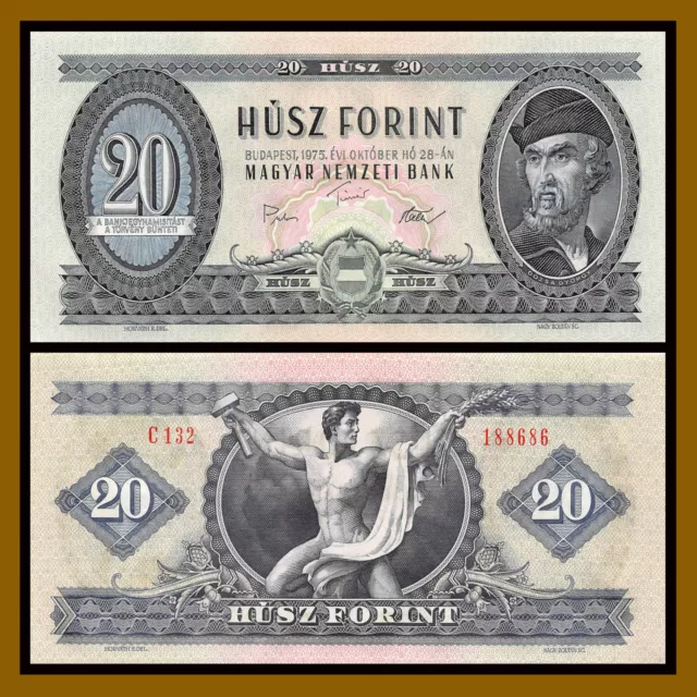 Hungary 20 Forint, 1975 P-169f Unc