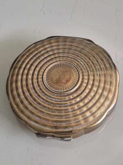 Poudrier De Sac Ancien En Métal Laqué Marron - Avec Miroir - Occasion à Restaurer