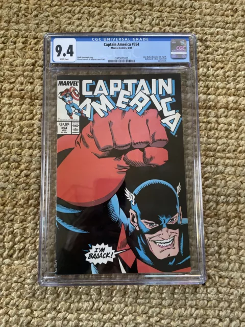 Captain America 354 CGC Graded 9.4 NM 1st US Agent Marvel Comics 1989