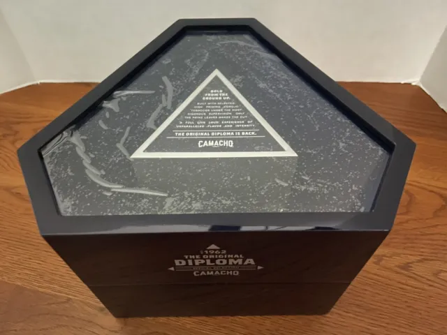 *RARE UNIQUE* CAMACHO Origianl DIPLOMA Empty Hexagon Cigar Box ~ SPECIAL EDITION