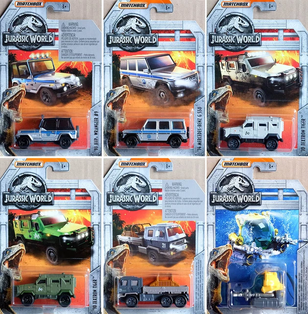 JURASSIC WORLD CAR Set 6 Mod les Voitures Park Jeep Mercedes 1 64