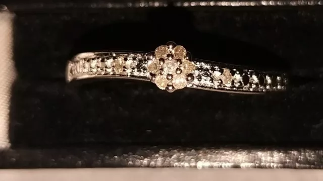 BRADFORD GOLD EXCHANGE Sterling Silver Diamond Tomorrow Ring. Size Y. Wedding 25.00 PicClick UK