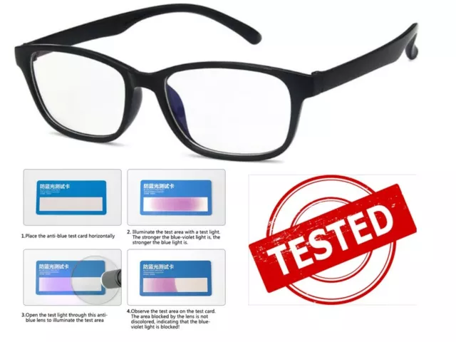 Blue Light Filter Block UV Transparent Lens Computer Gaming Reading Glasses UK 3