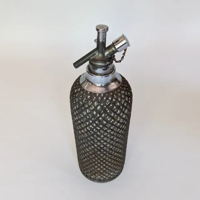 Vintage Sparkletts Seltzer Bottle - Wired Soda Siphon - 354 Czechoslovakia Glass