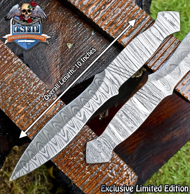 CSFIF Forged Damascus Blank Blade Wootz EDC Unique