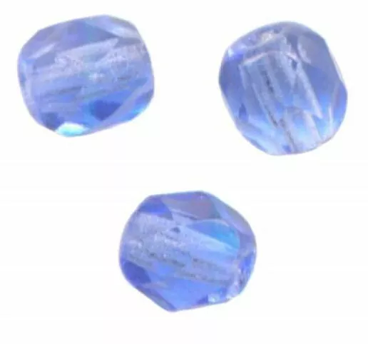 200  PERLES FACETTES DE BOHEME  4 mm MEDIUM SAPPHIRE