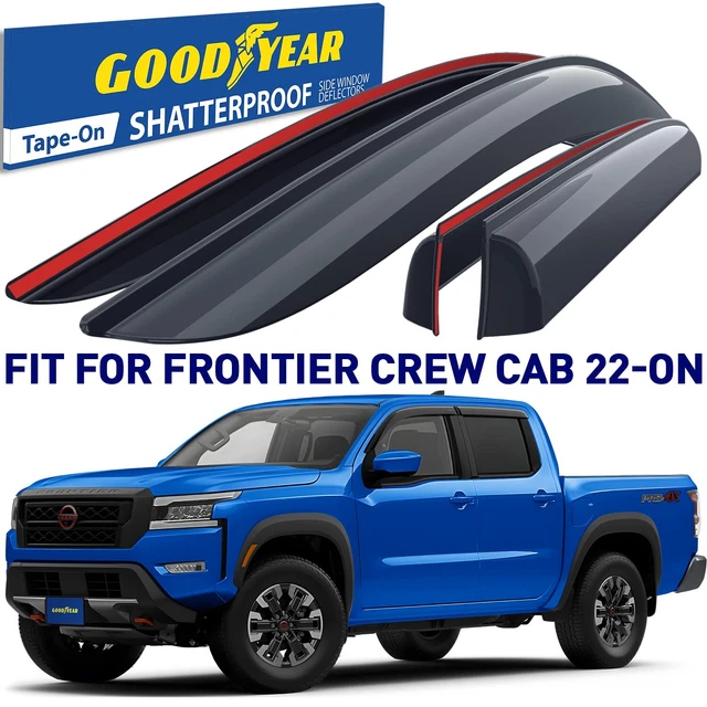 SIDE WINDOW DEFLECTORS Rain Guards for 20222024 Nissan Frontier Crew